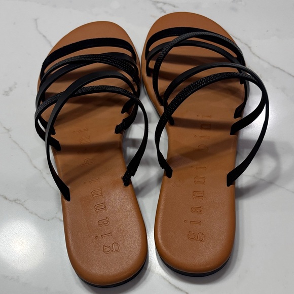 Gianni Bini Black and Tan Strappy Sandals - Picture 3 of 8